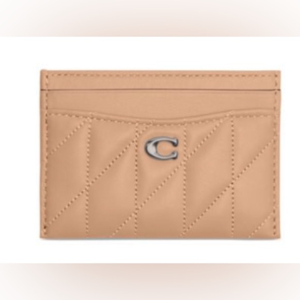 Coach Beige Quilted Card Holder
